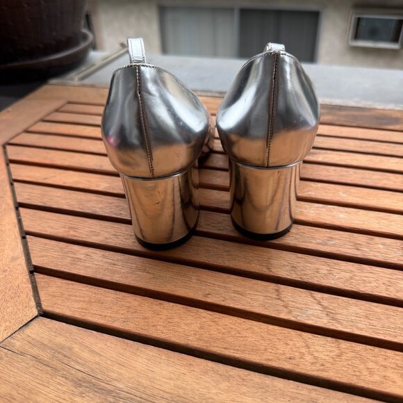 Sofie DHoore Womens Silver Block Heel Pumps Size 36/5.5 US - Picture 11 of 12